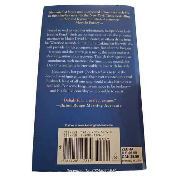 The bargain by Mary Jo Putney zebra historical romance books isbn 9781420117264 - Picture 4 of 5